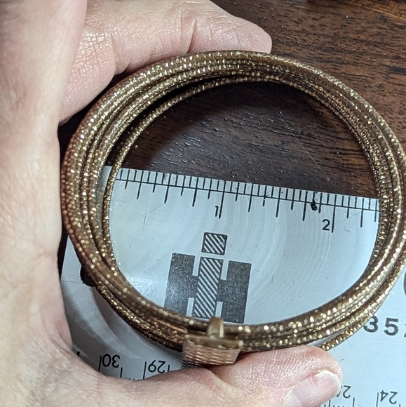 Gold Tone Sparkly Multilayer Bangle Bracelet - Picture 4 of 4